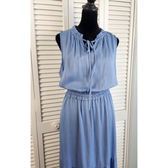 NWT Kirundo Size XL Powder Blue Tiered Maxi Dress Elastic Waist Shower Wedding - Picture 2 of 9